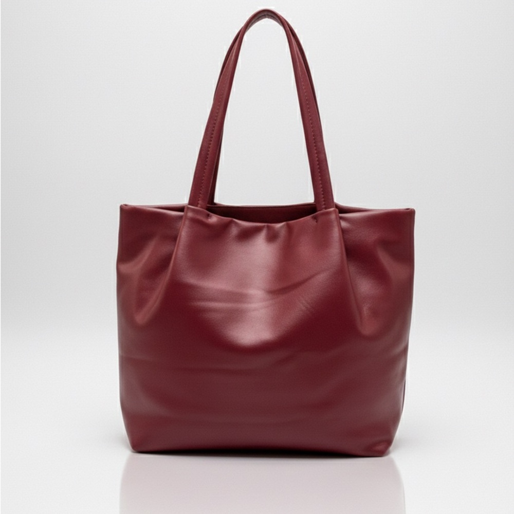 Elegant Neiman Marcus Burgundy Tote Shoulder Bag